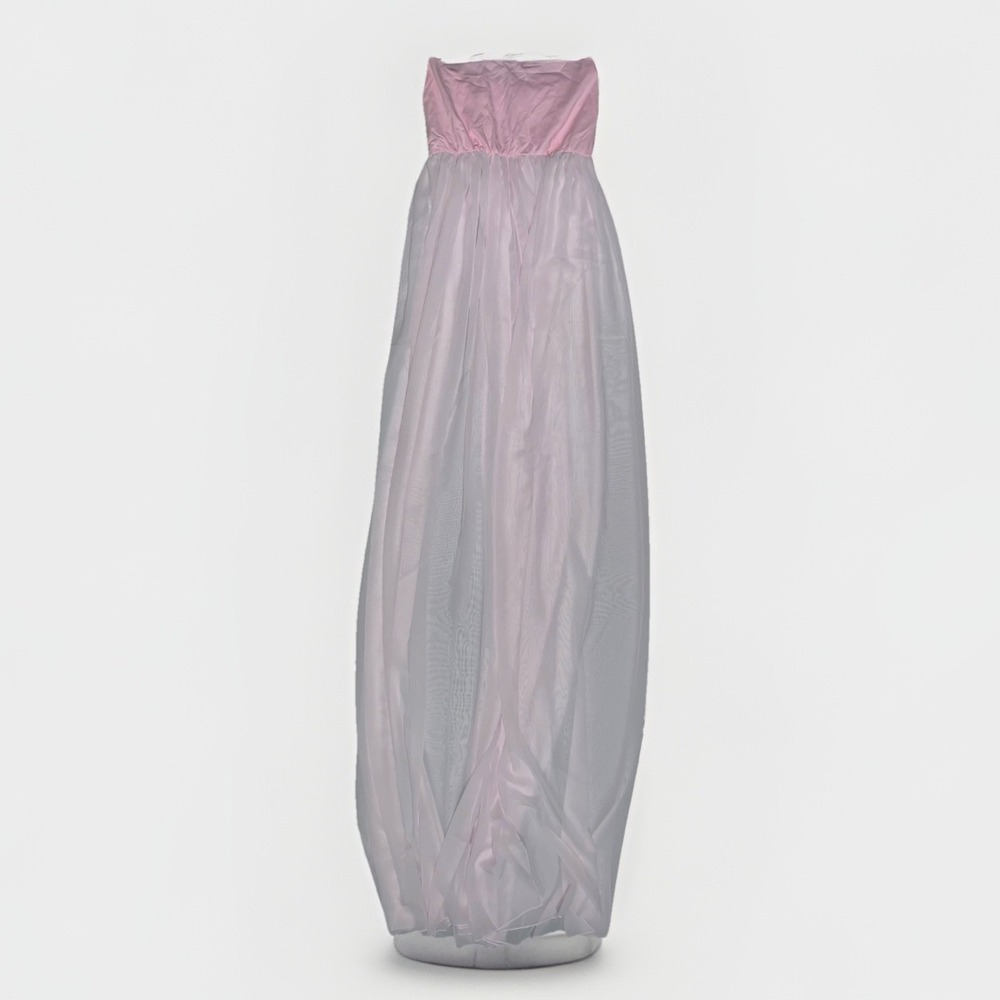 Light Pink Maternity Strapless Split Front Chiffo… - image 4